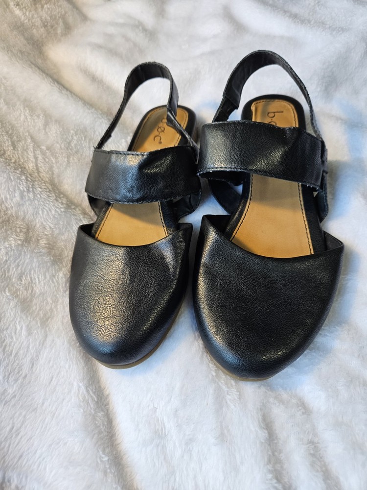 EUC BOC Born Concept Women's Annette Slingback Black Flats Sandals Size 8