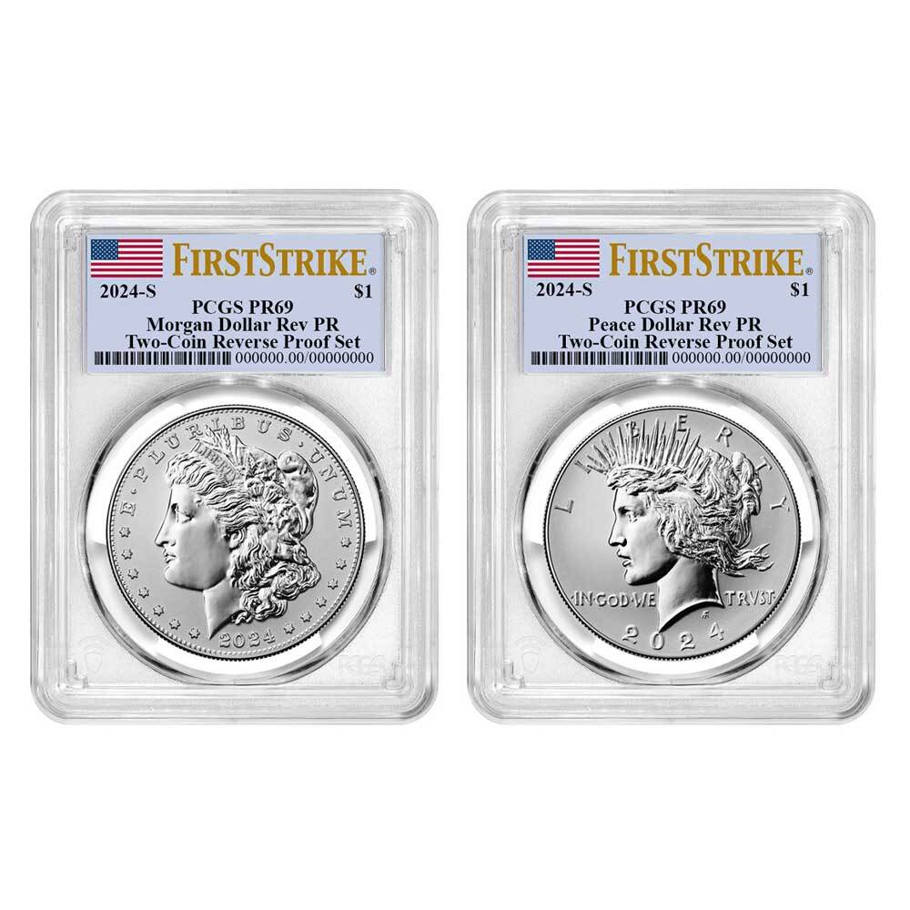 Presale - 2pc Set - 2024-S Reverse Proof $1 Morgan and Peace Silver Dollar PC...-image