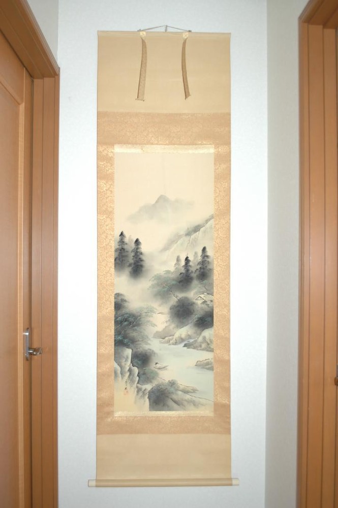 Ink Landscape, Shrimp, Hanging Scroll, Hand-Brush