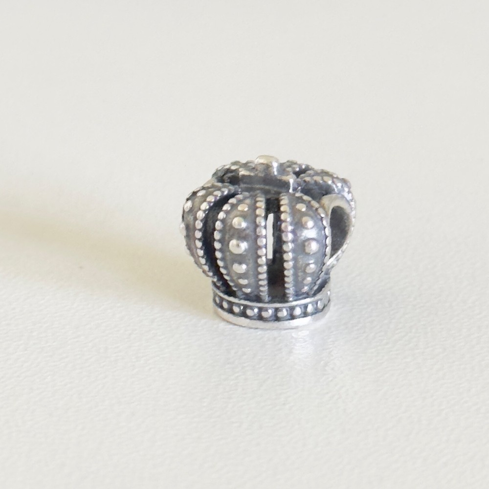 925 Sterling Silver Crown Royalty Themed Bead Charm