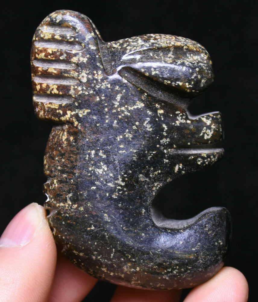 7CM Rare Hongshan Culture Ancient Jade Pig Dragon Amulet Pendant