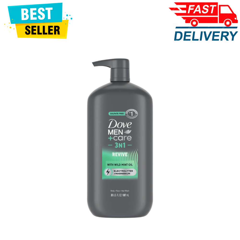 Dove Men+Care Invigorating 3-in-1 Body Face Hair Wash 30oz