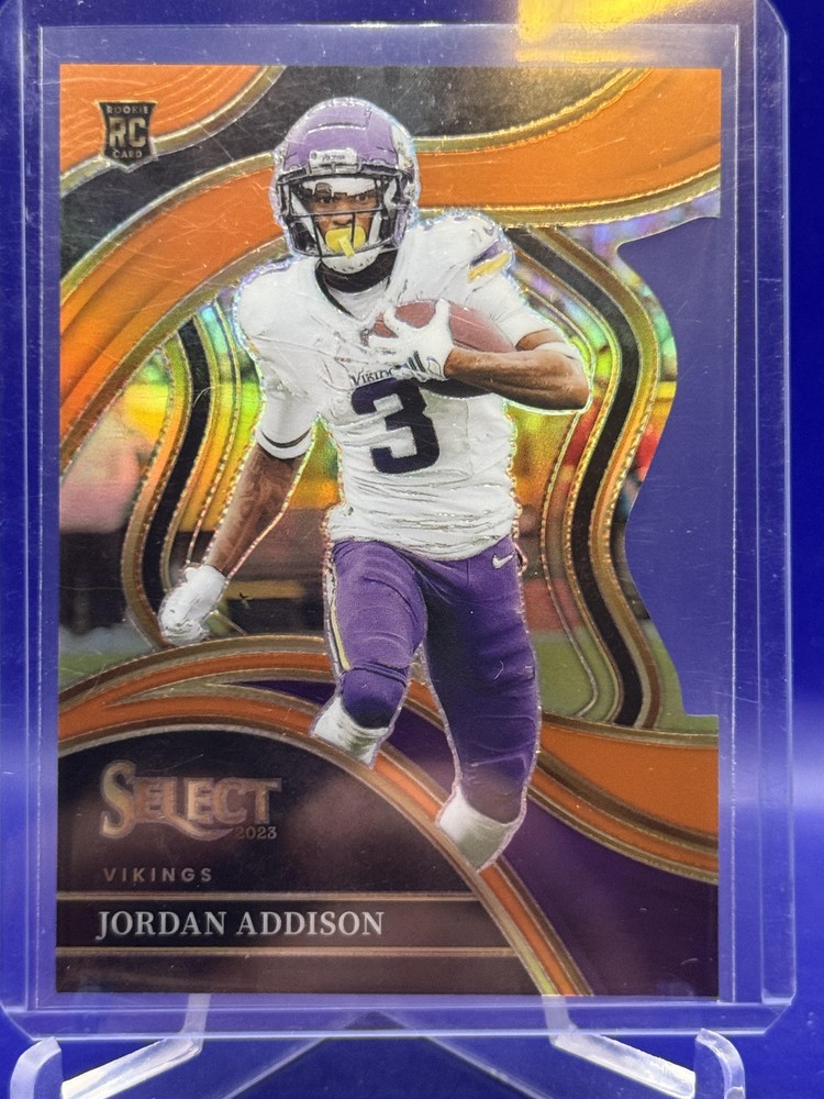 2023 Panini Select Jordan Addison #254 Orange Prizms Die Cuts SN,RC Vikings