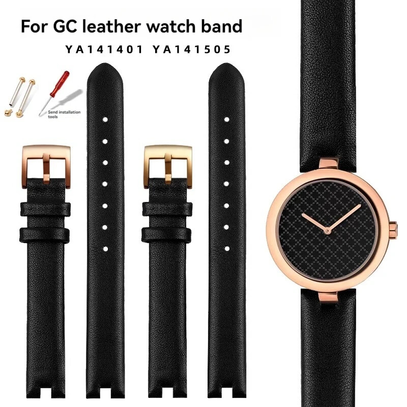 Soft Leather Watchband For Gucci Notch YA141401 YA141501Calfskin Bracelet 12x4mm