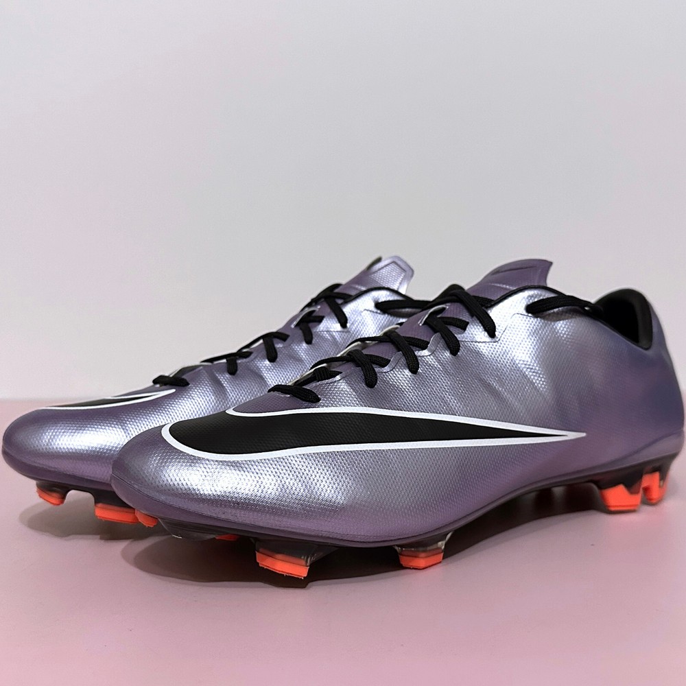 NIKE Mercurial Veloce II 2 FG Silver Black Mens Soccer Cleats Football Size US 9
