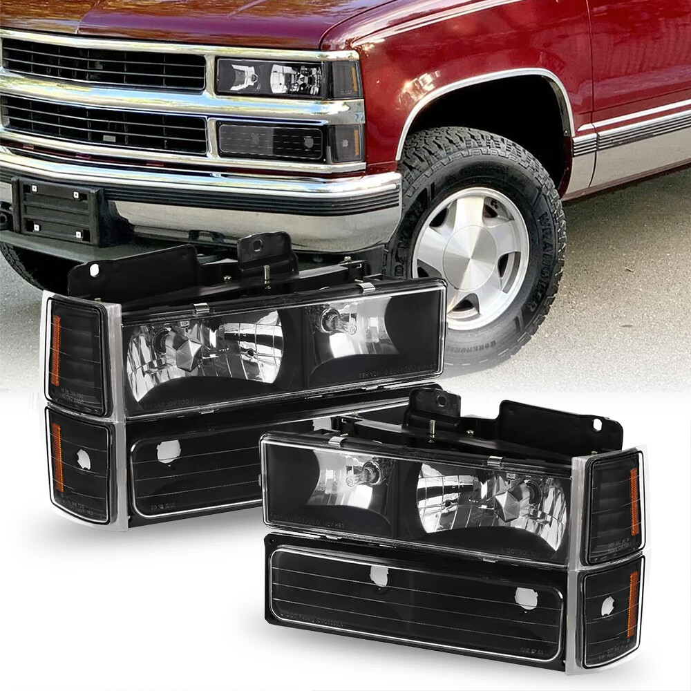Fit For 1994-1998 C10 C/K Silverado Suburban  LED DRL Headlight +Bumper Corner S