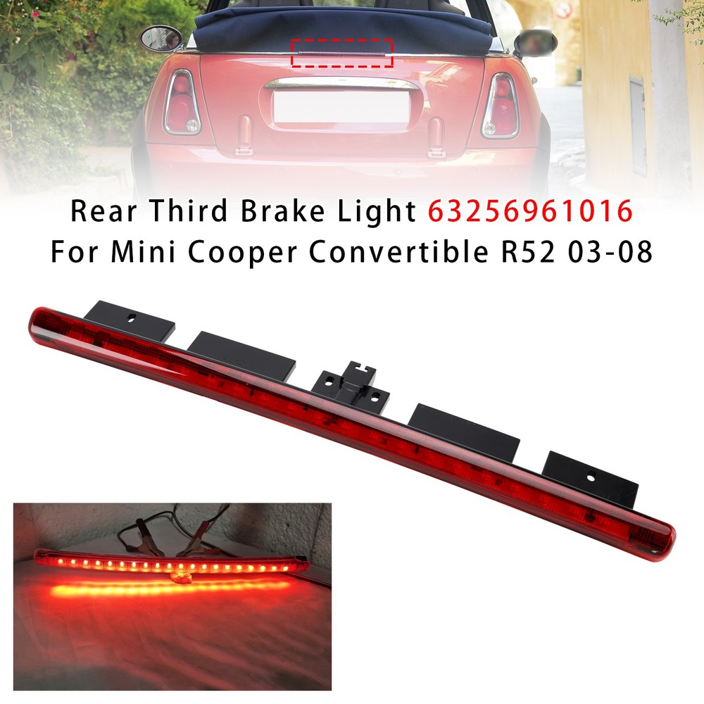 Rear Third Brake Light 63256961016 Fit For Mini Cooper Convertible R52 03-08 Red
