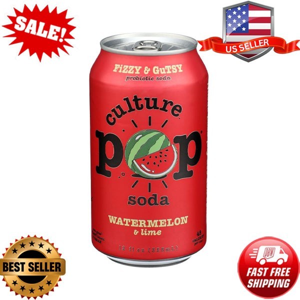 Culture Pop Probiotic Watermelon Soda 12 Fl Oz