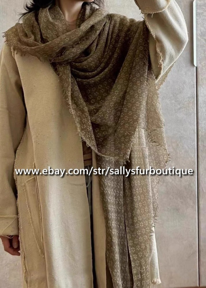Sallys Mongolian Cashmere Ring Scarf Wrap Shawl Flowers Print Thin 75