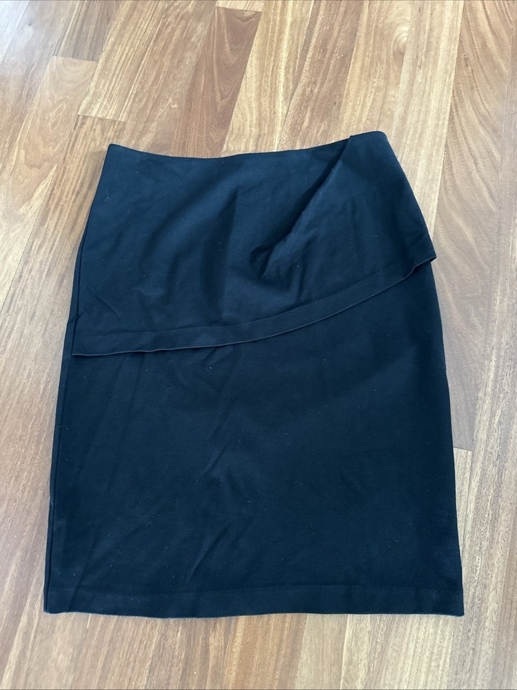 NWTs CAbi Pencil Skirt Womens 10 Overlay Black Knee Length Style 3099