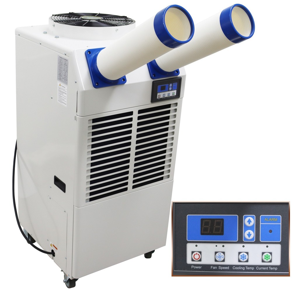110V Industrial Air Conditioner 18700BTU Dual Tubes&Motors w/14L Storage Bucket
