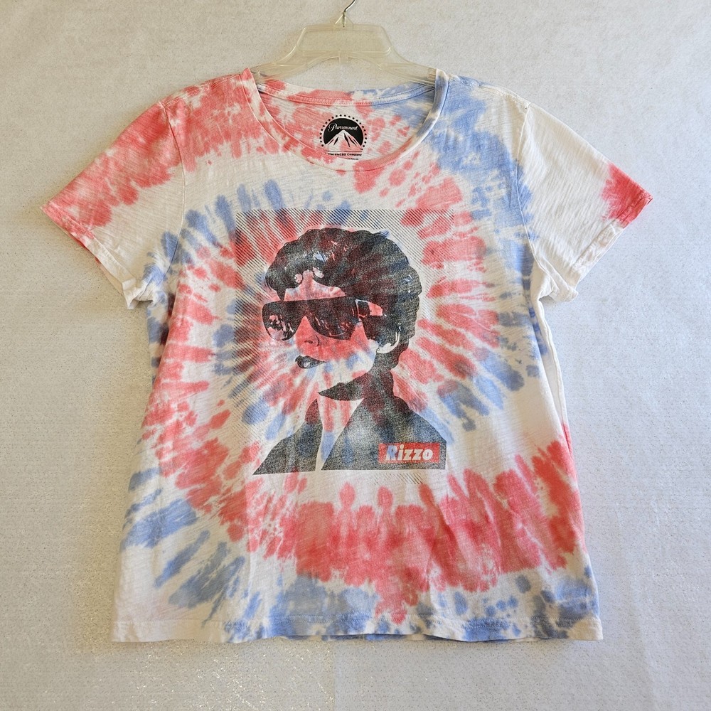 Lucky Brand Grease Tie-Dye Rizzo Tee Womens Large Classic Crew Paramount Retro