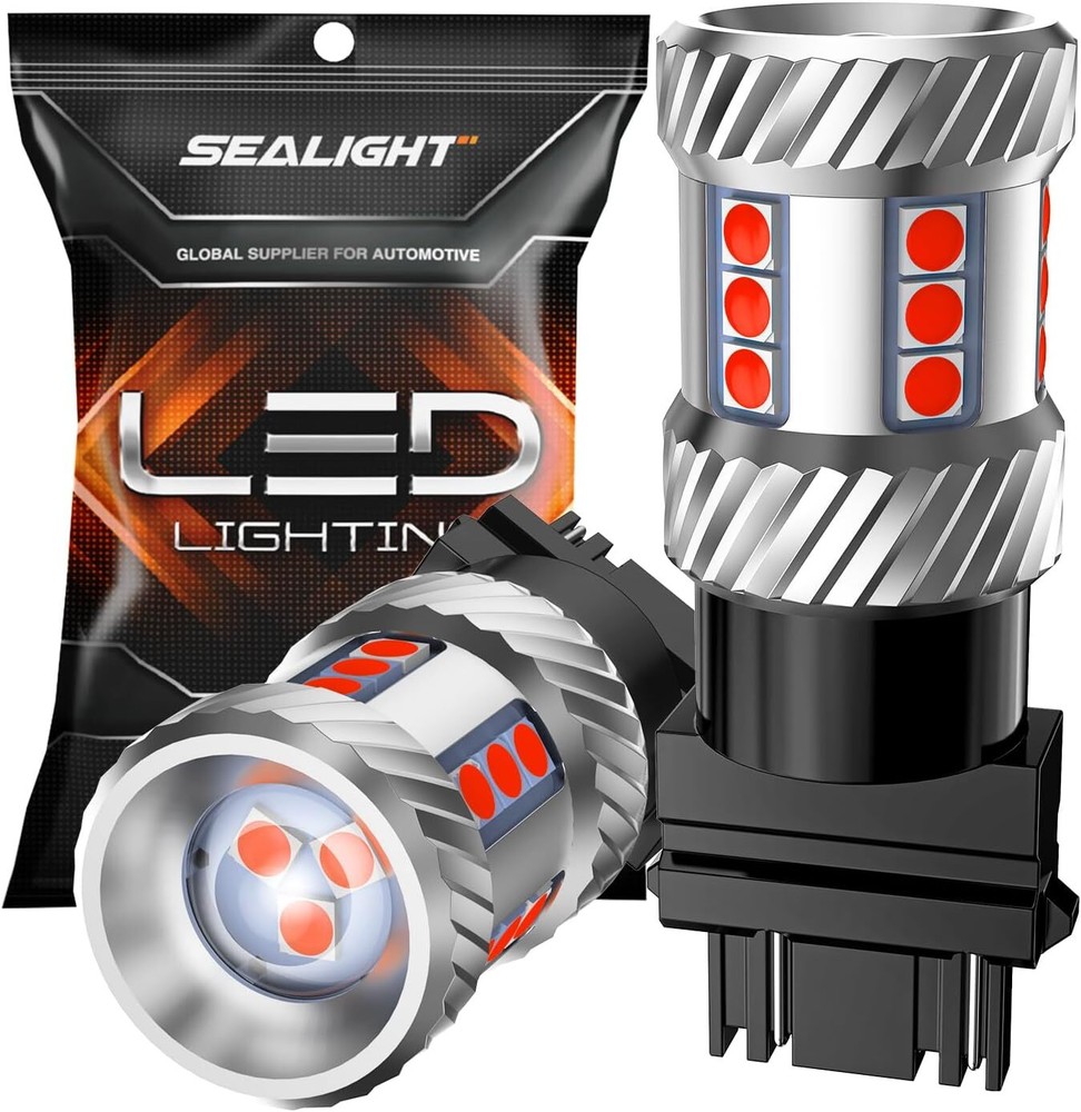 SEALIGHT Red LED Bulbs 3157 3156 3057 4157 for Brake Tail Stop Parking Lights
