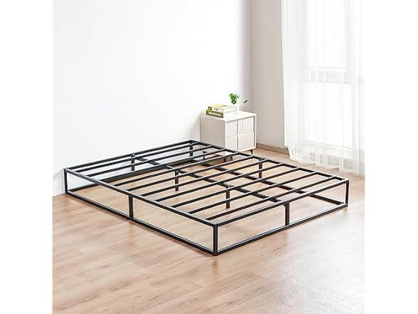 Olee Sleep 9in Metal Platform Bed Frame Black Queen