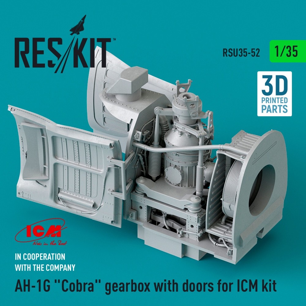 1:35 ResKit RSU35-0052 AH-1G Cobra Gearbox w/Doors ICM Kit 3D Print