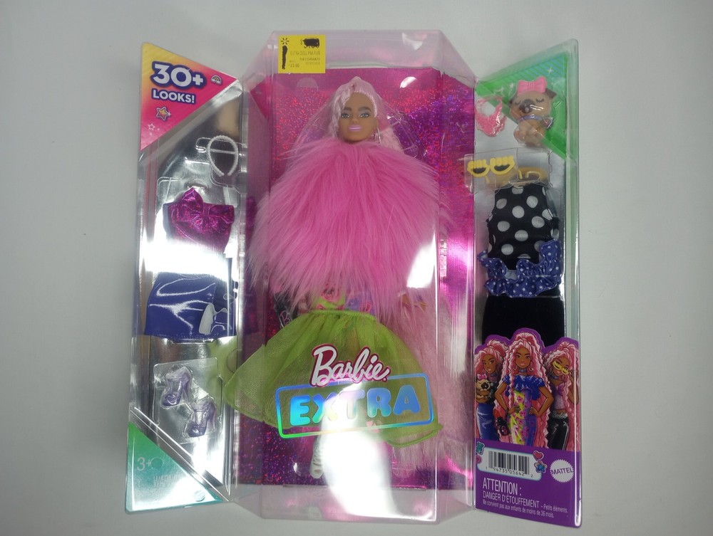 Barbie Extra Deluxe Doll 30+ Looks Flexible Joints Pink Hair Accessories Pet NEW