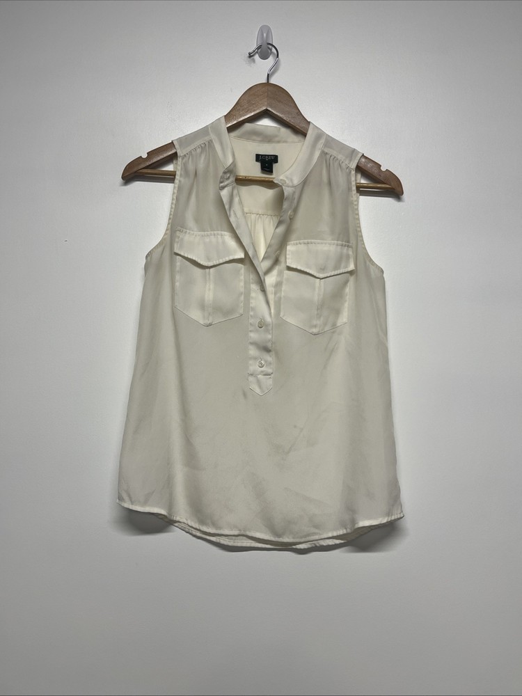 J. Crew Blouse Women's Size 0 Sleeveless Ivory