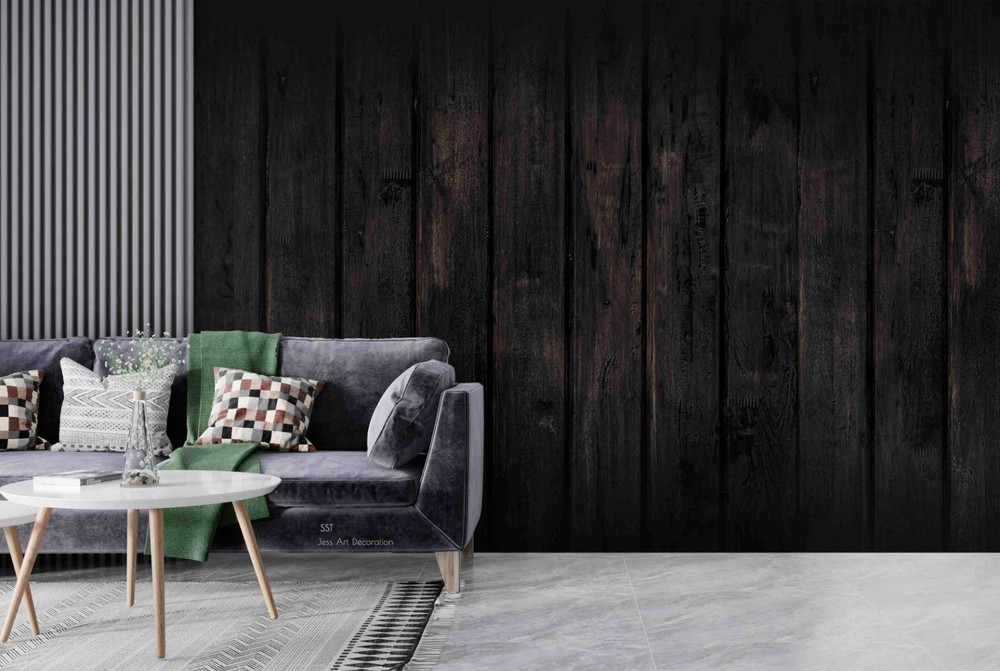 3D Black Wood Grain Wall Murals Wallpaper Murals Wall Sticker