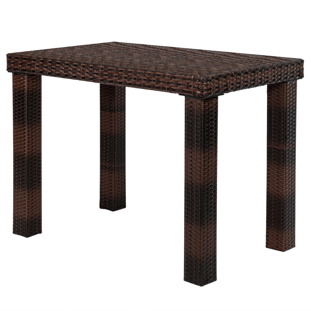 Outdoor Wicker Bar Table Rattan Patio Furniture Brown Dining Set