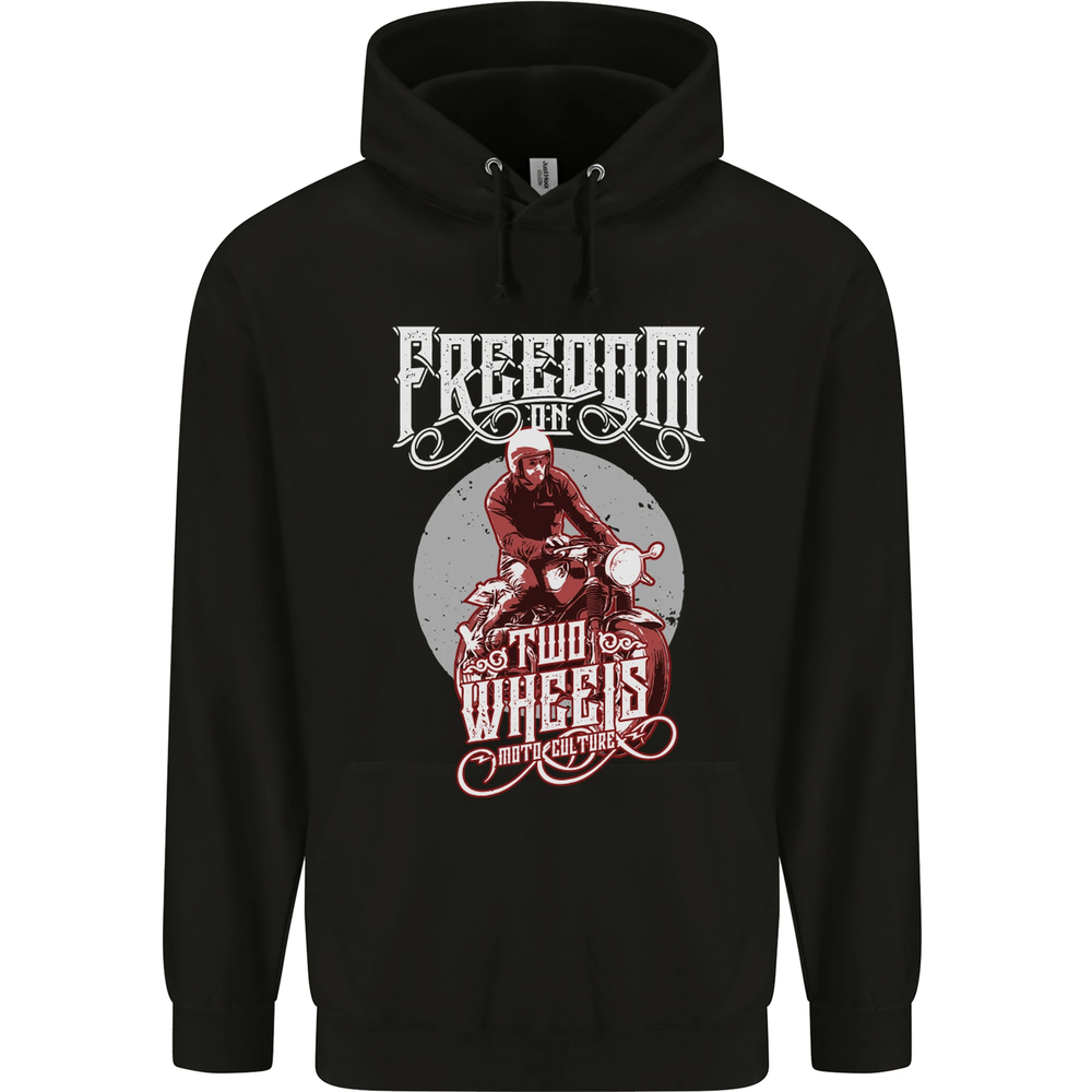 Sudadera con capucha Freedom on Two Wheels para motociclista para hombre 80 % algodón