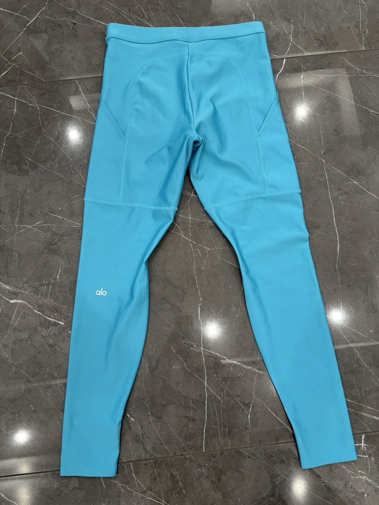 Alo Womens High Waist Utility Legging 4 Pocket Large Aqua Blue NWOT