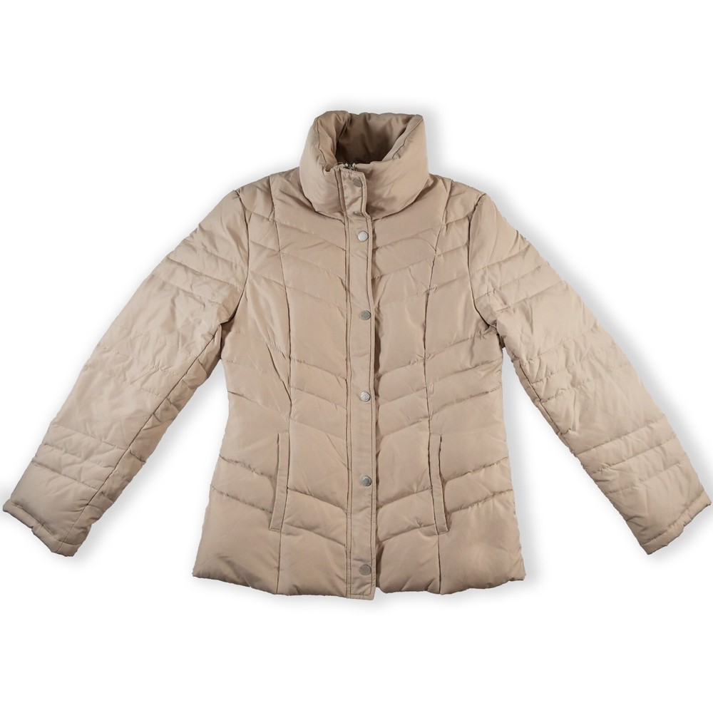 Kenneth Cole Reaction Women's Brown Full ZIp Padded Puffer Jacket Size Small-image