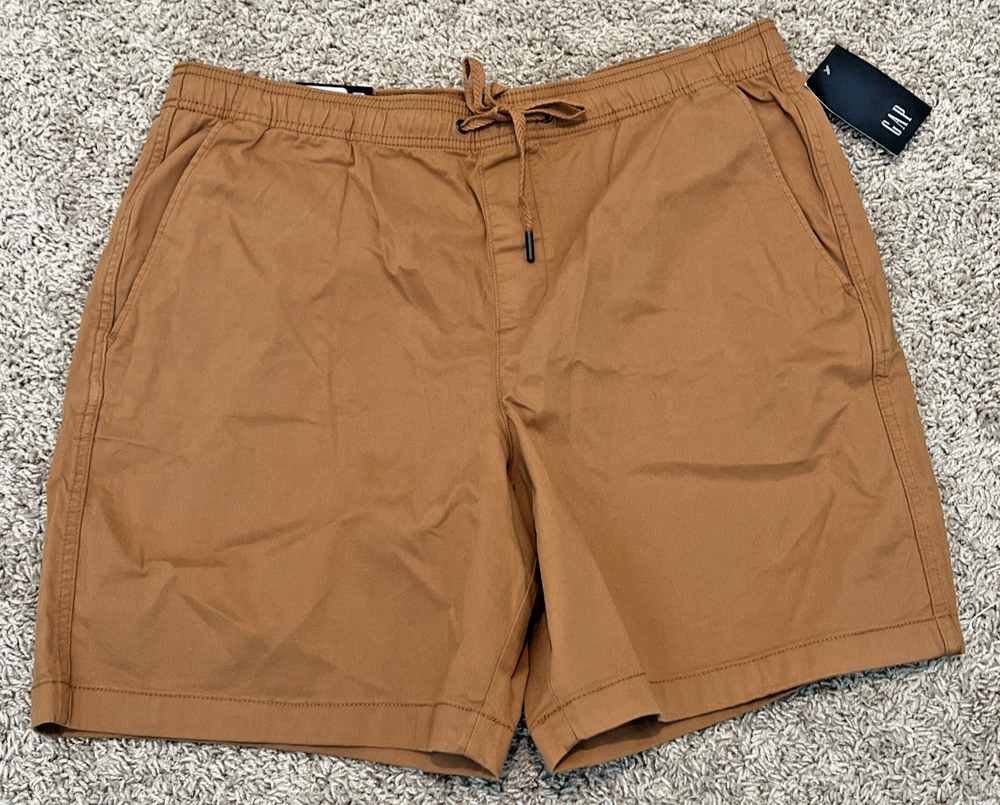 GAP Men’s Pull-On Shorts XL Brown Sugar Color NWT Elastic Waist Casual Lounge