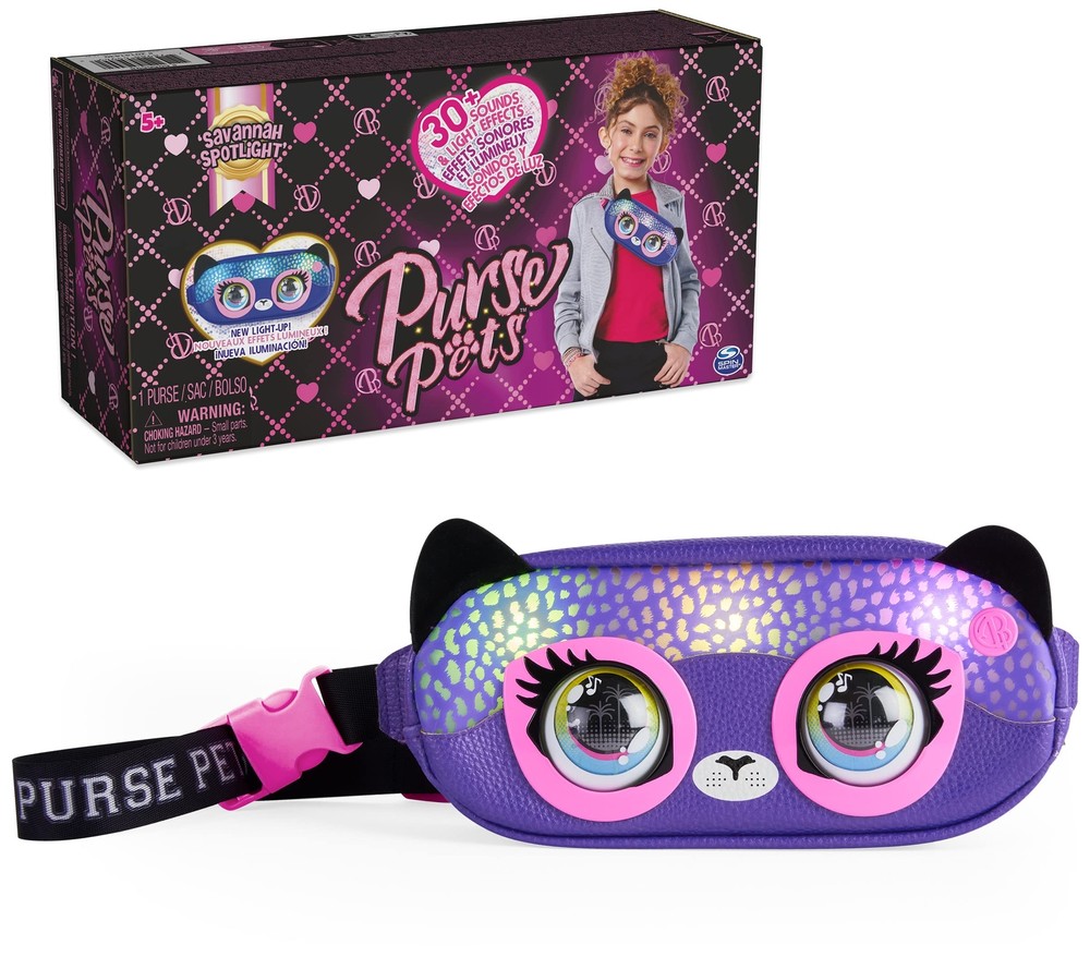 Purse Pets Savannah Spotlight Belt Bag Interactive Pet Toy & Fanny Pack Cross...