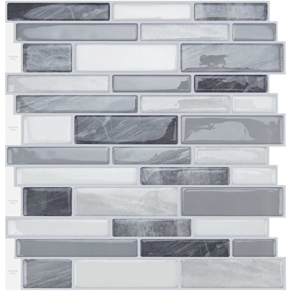 10-Sheet Peel and Stick Backsplash Tile for Kitchen Wall, Back Splash Stick O...