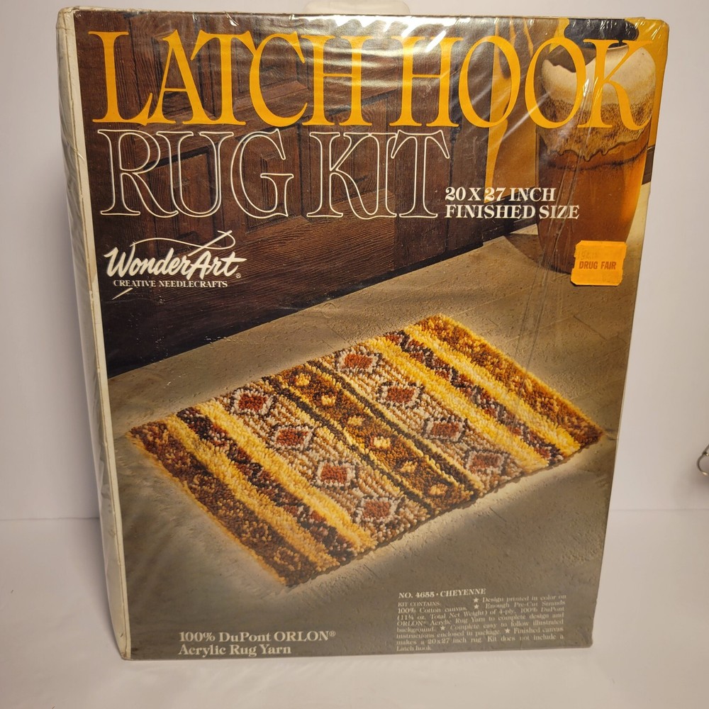 Vintage Wonderart Latch Hook Rug Kit Cheyenne No. 4655 20 X 27 New