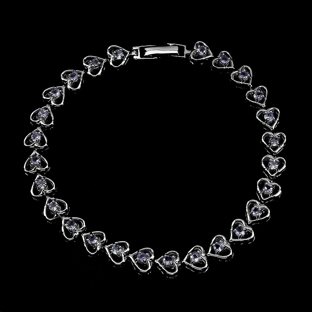 925 Sterling Silver Bracelet with 5mm Round Citrine Gemstone, 7.5 Inches