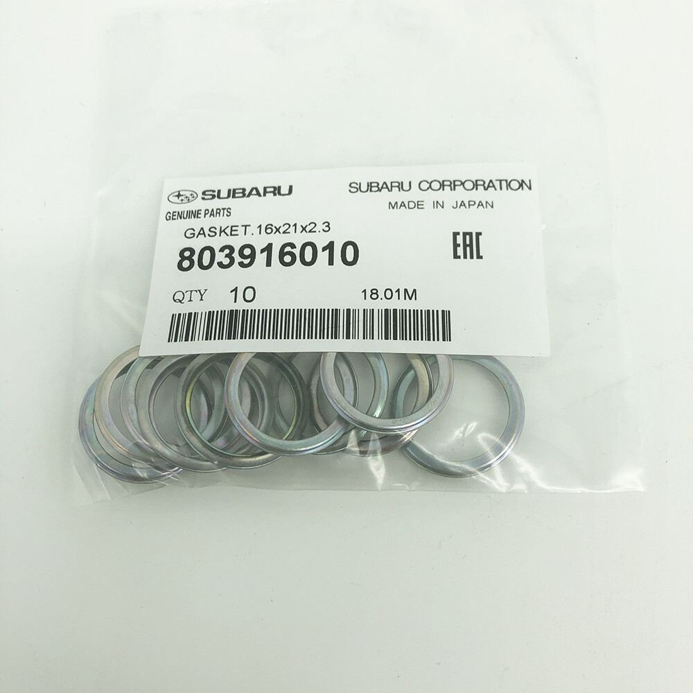 Subaru 2011 to 2021 Oil Pan Crush Washers 16mm 803916010 Genuine Plug Lot of 10