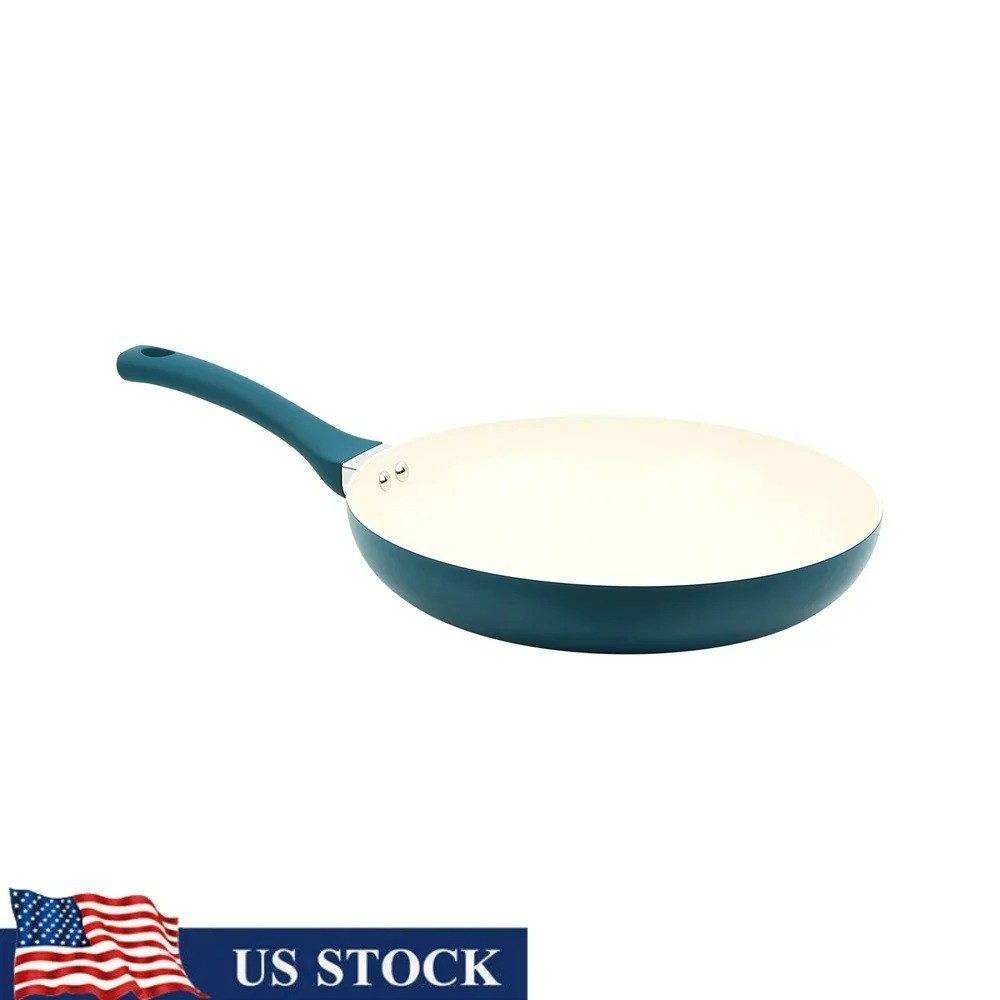 12 Inch Ceramic Nonstick Fry Pan with Fast Heating Aluminum Base for Effortless Cooking  