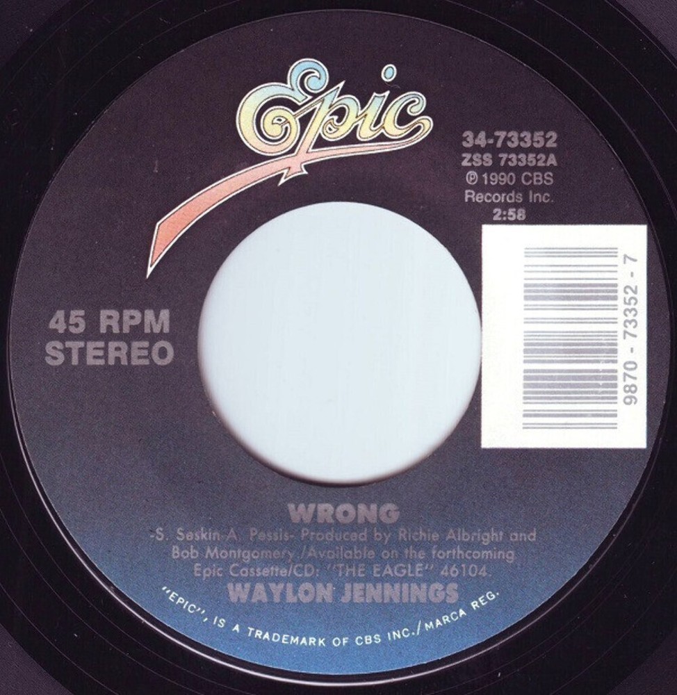 Waylon Jennings - Wrong - Epic - 34-73352 - 7