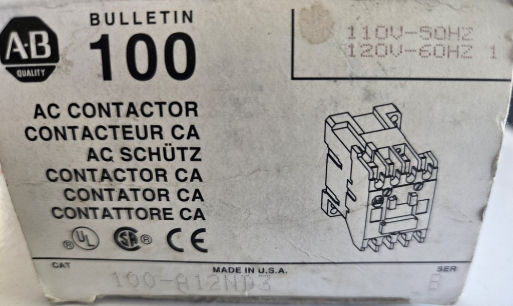 Allen-Bradley 100-A12ND3 Contactor for Reliable Electrical Control