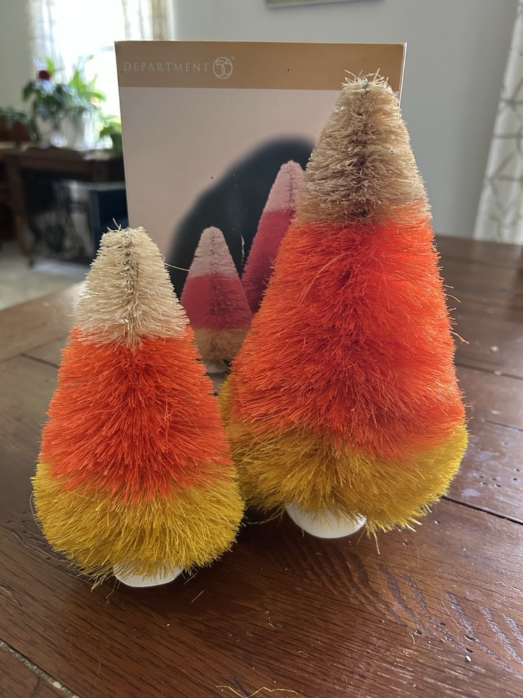 Department 56 Halloween Candy Corn Trees Set of 2 #53205