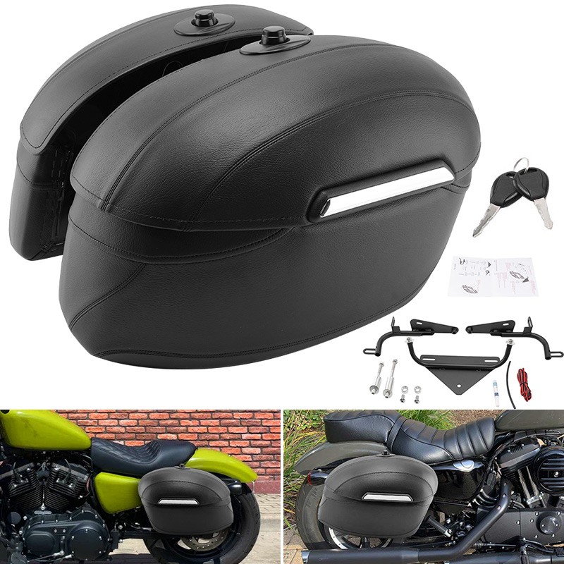 Hard Saddlebags & Heavy Duty Mounting Kit For Harley Sportster XL 883 1200 04-25