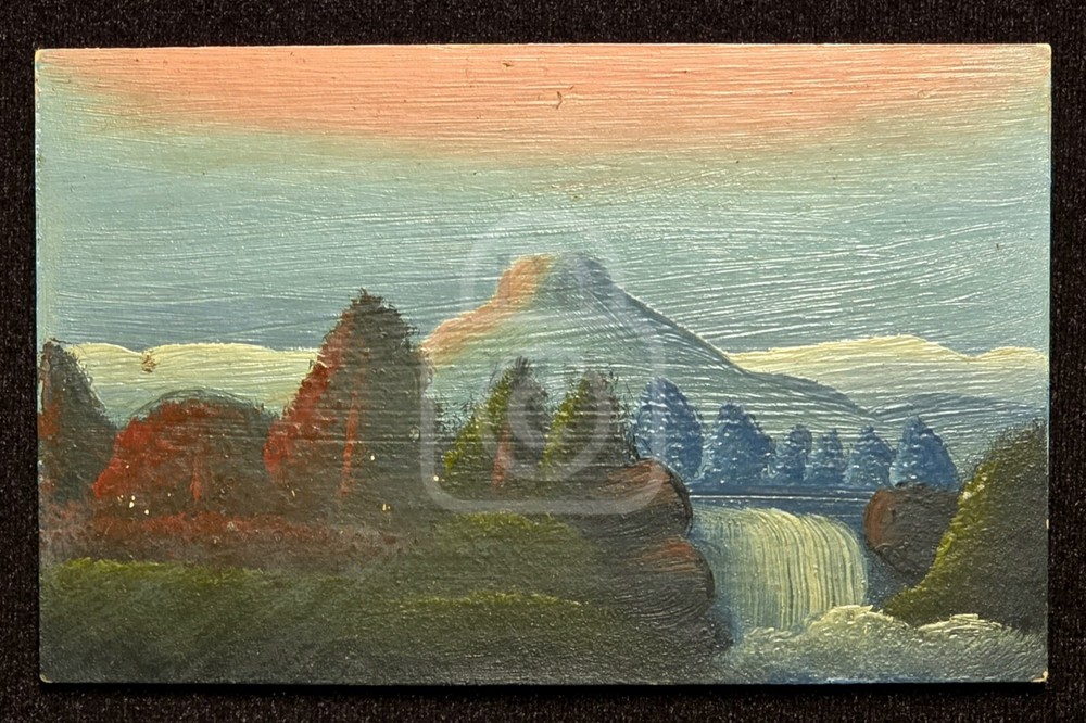 Vintage 1910 Hand-Painted Mountain Postcard from Oregon or Washington