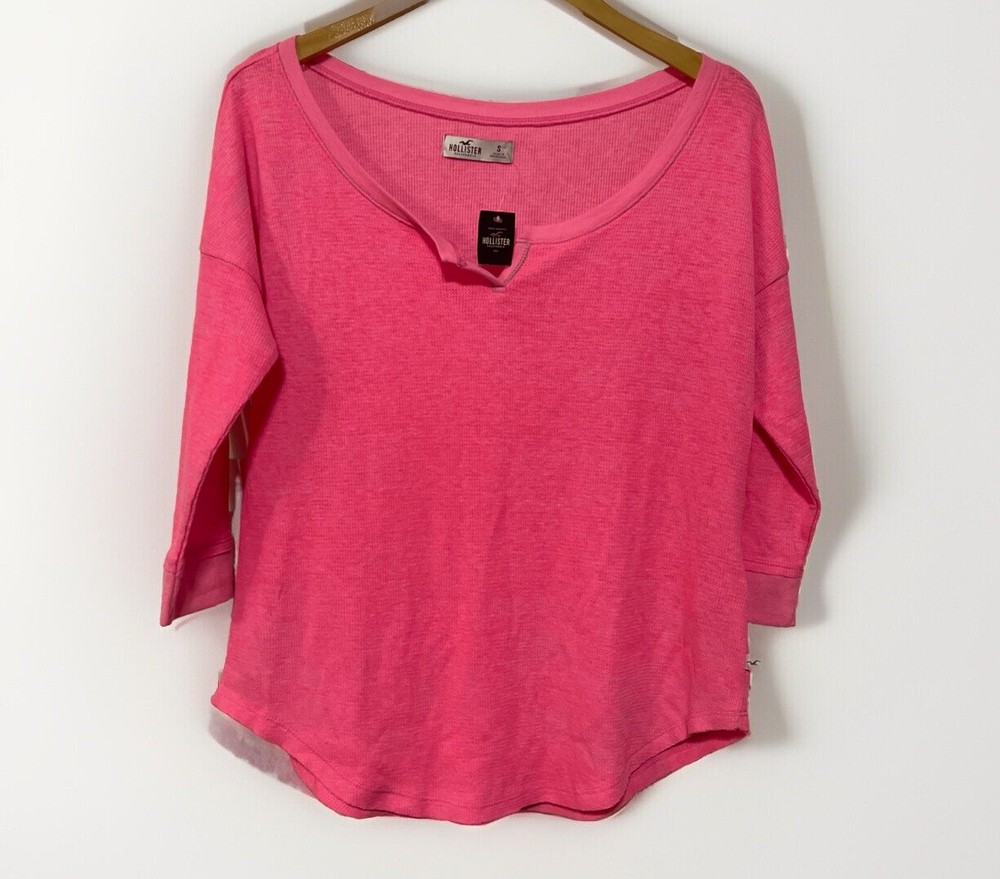 Hollister New~Pink lightweight Top-With 3/4 Sleeve  Size Small  Y2K. :Girls