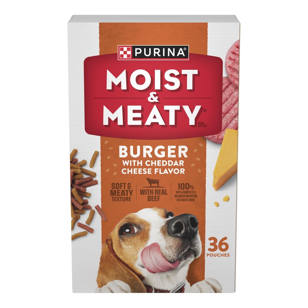 Purina Moist and Meaty Burger With Cheddar Cheese Flavor Dry Soft Dog Food Po...