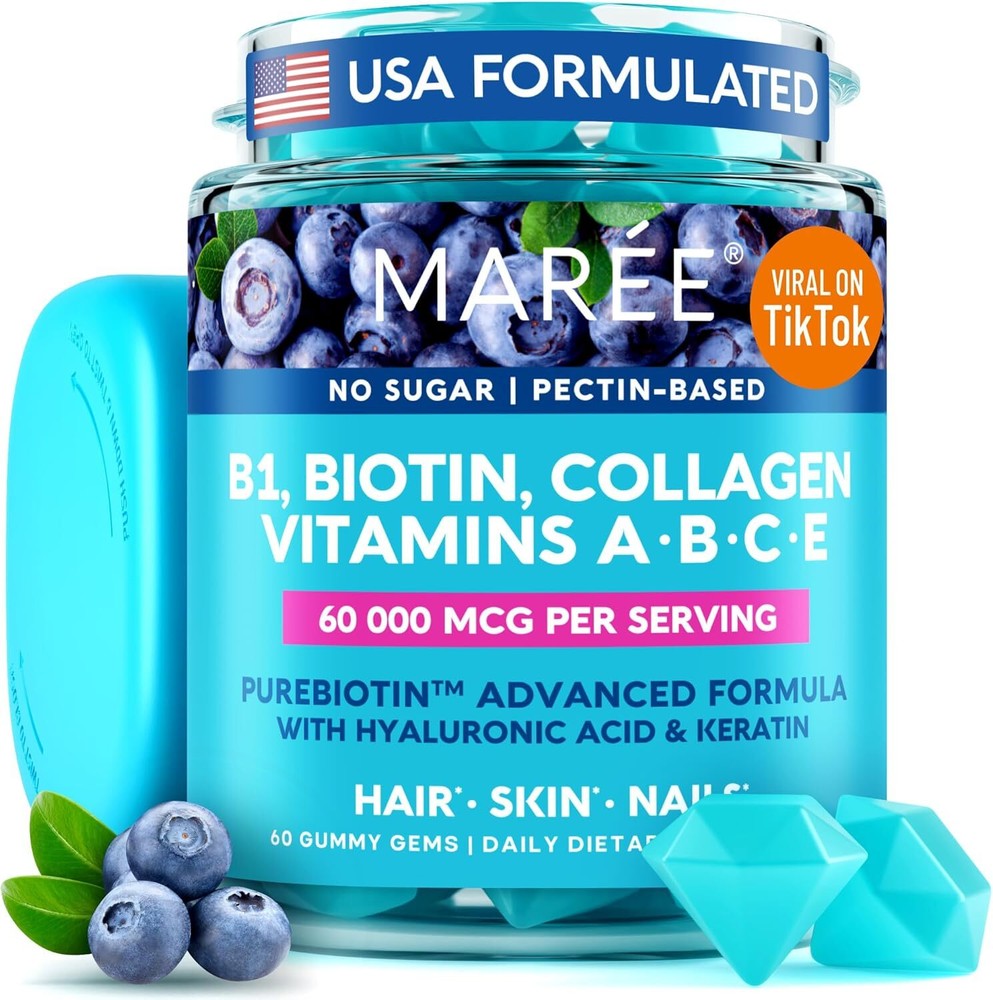 MAREE B1 Thiamine & B7 Biotin Gummies - A E D C Complex with Ke