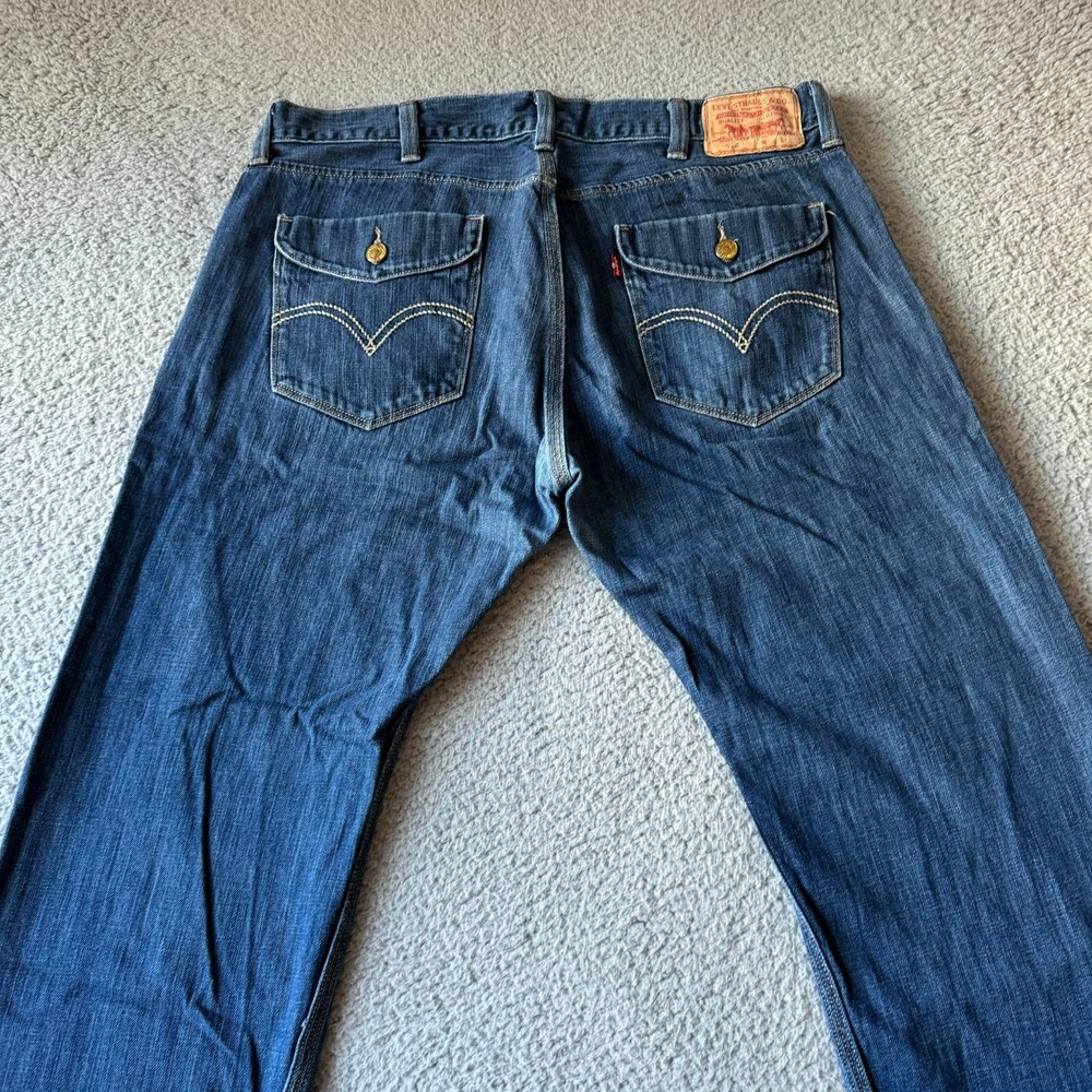 Levis Jeans Mens 38x30 (Fits 36x29) Blue 514 Slim Straight Denim Flap Pockets