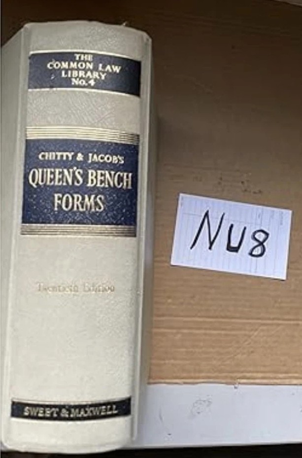 Chitty And Jacob's Queen's Bench Forms 20th Ed Sweet And Maxwell The Common Law
