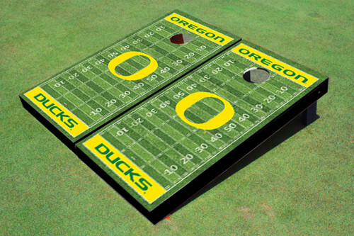 University of Oregon Yellow Matching Football Field Custom Cornhole Boards