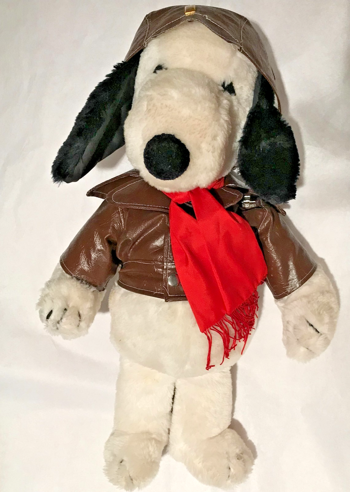 Rare 1970s Original & Authorized Snoopy Aviator Plush Toy Collectible Beautiful