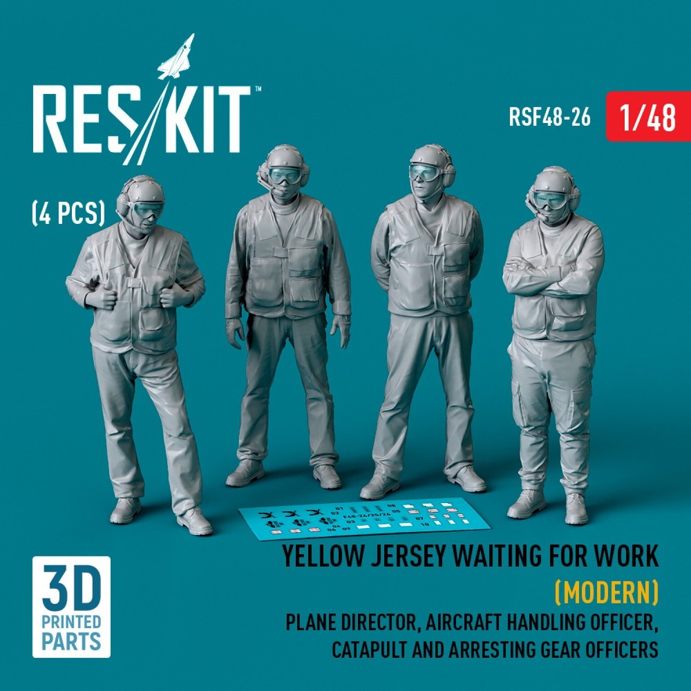 Yellow Jersey 1:48 Scale 4-Piece 3D Printed Work Waiting Set RSF48-0026