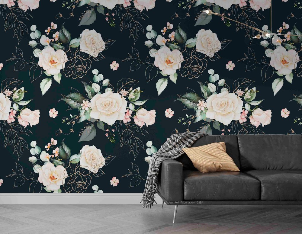 3D Baroque Style Flowers Pattern Wall Murals Wallpaper Murals Wall Sticker 3