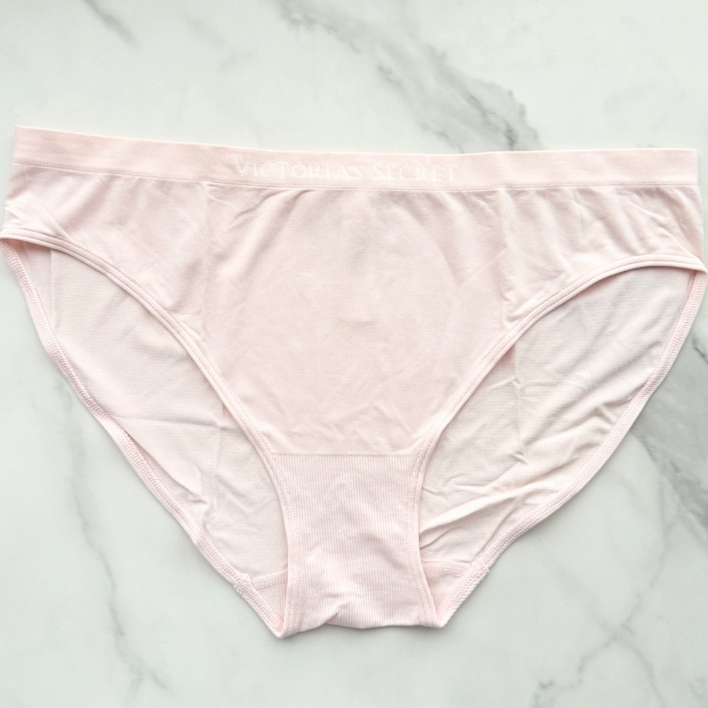 Victoria's Secret Seamless Solid Bikini Panty Purest Pink Size XL