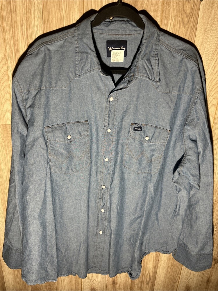 Levi’s Men’s 2XL Denim Pearl Snap Long Sleeve Button Up Western Rodeo