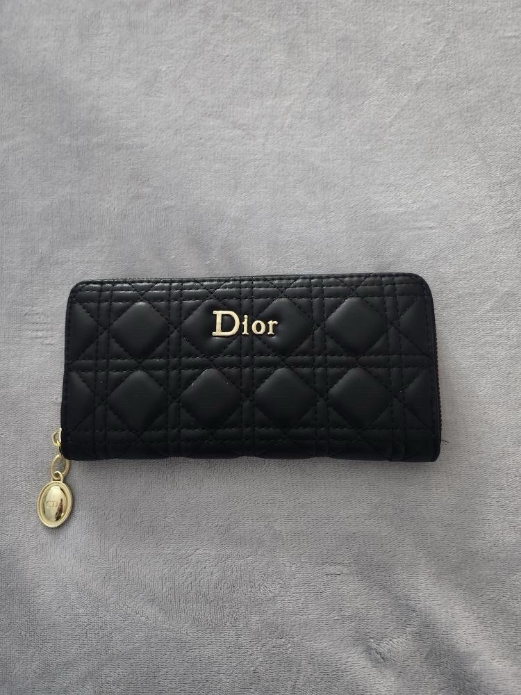 Dior Lady Dior Long Zipper Wallet in Luxurious Leather  